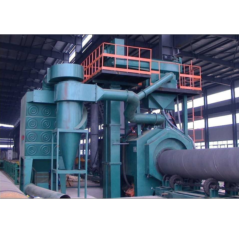 Shot blasting machines for wire rod coil